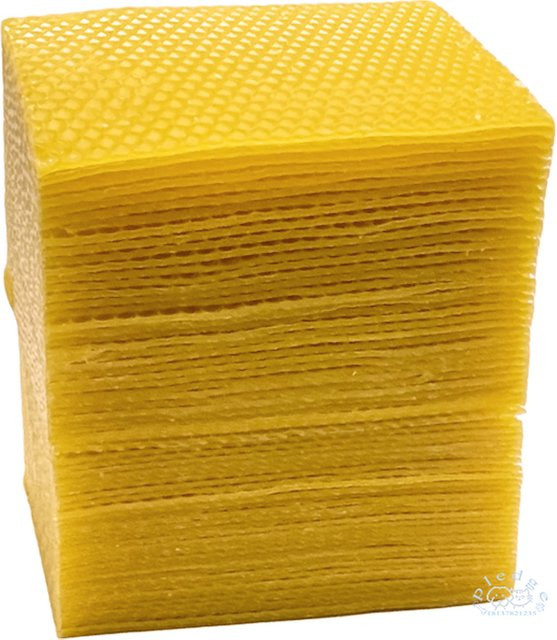 50 Stück Pledge Agro Bienenwachs-Wabenblätter aus natürlichem Bienenwachs in Gelb, B/H: 9 x 13 cm - Bild 1