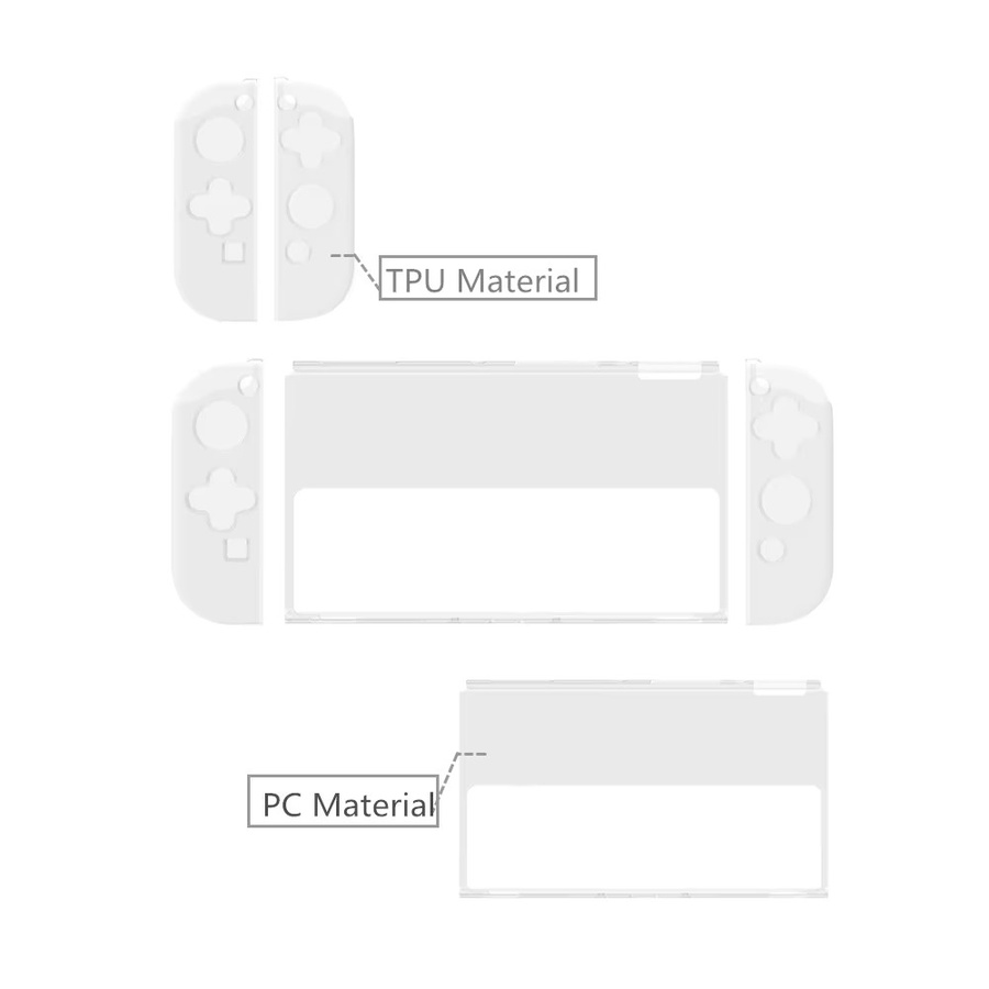 Schutzgehäuse für Nintendo Switch OLED und Joycon in Weiß oder Transparent inklusive Werkzeug zur Montage - Bild 3