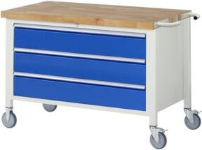 Rau Fahrbare Werkbank 8357 mit 3 Schubladen in Grau und Multicolour, B/T/H: 125 x 70 x 88 cm - Bild 1