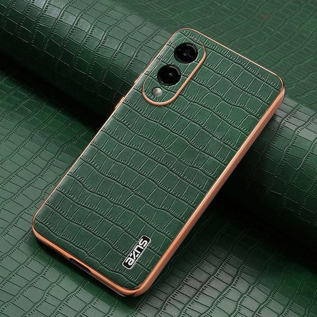 Samsung Handyhülle mit Krokodilmuster in Grün für Galaxy S25 Ultra, S24, S23 FE und S21 FE, sturzsicher mit vollständiger Abdeckung - Bild 1