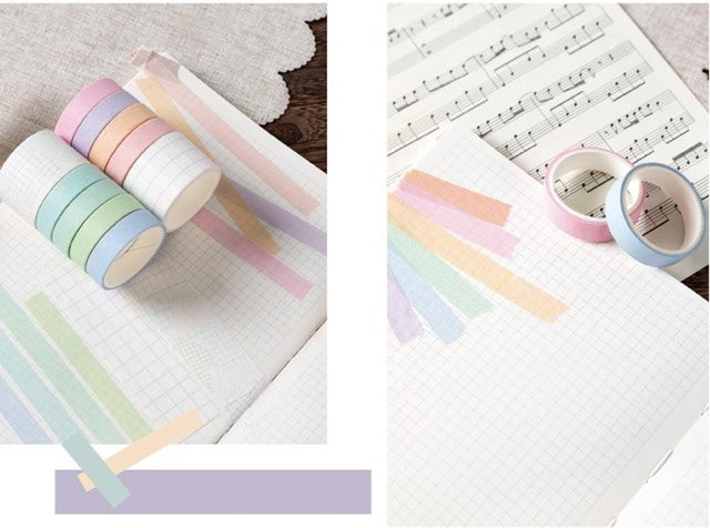 TOMTOP JMS Washi-Klebeband Sweet Dream Serie aus japanischem Papier in Macaron White für Scrapbooking und DIY-Dekoration, 2 Meter - Bild 1