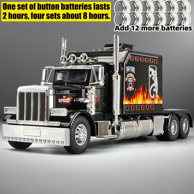 Linyi toy car Peterbilt 389 Flammen-Lackierung, Modellauto, 1:24, Metall, ab 14 Jahren - Bild 1