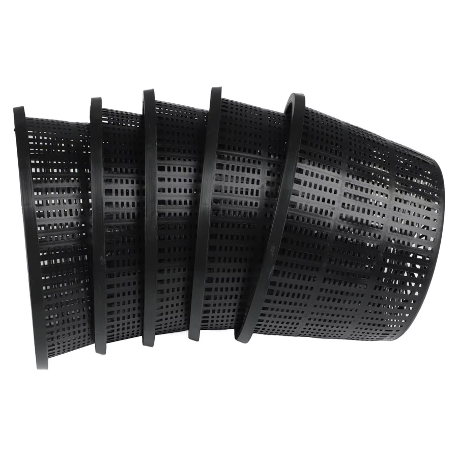 5 Stück Vibratite Teichpflanzentöpfe aus Kunststoff in Schwarz für Hydrokultur, Durchmesser: 21,2 cm, Höhe: 13 cm - Bild 3