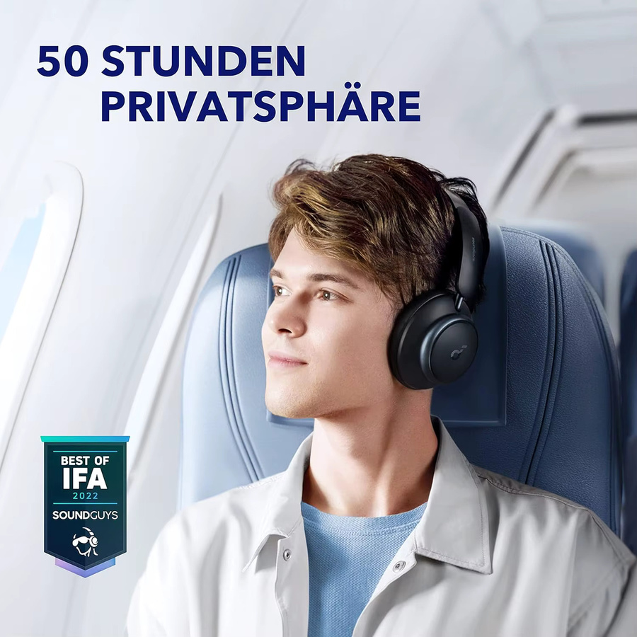 soundcore by Anker Space Q45 Bluetooth Kopfhörer mit adaptivem Active Noise Cancelling in Schwarz - Bild 2