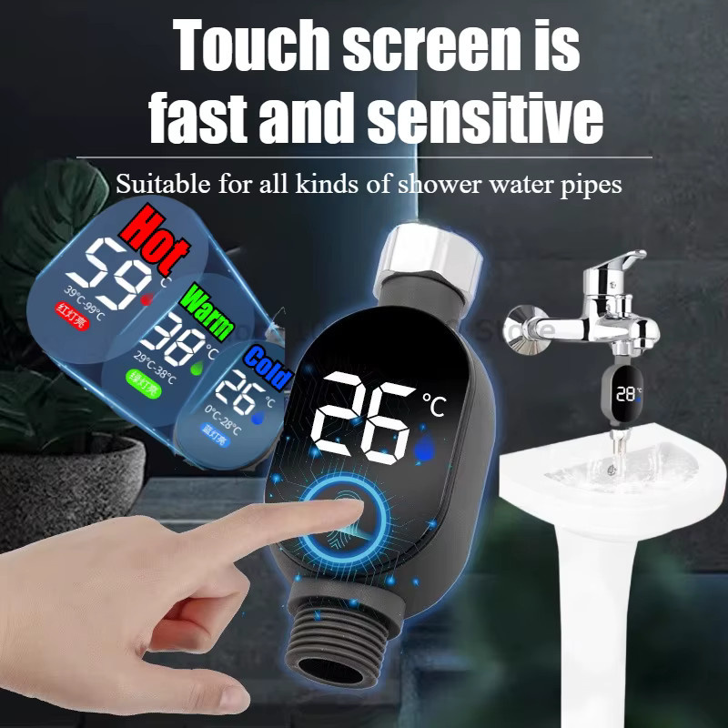 Wasserdichte LED Digital Duschtemperaturanzeige in Schwarz für Babybad und Badezimmer mit Temperaturanzeige von 0 bis 99 Grad Celsius - Bild 2