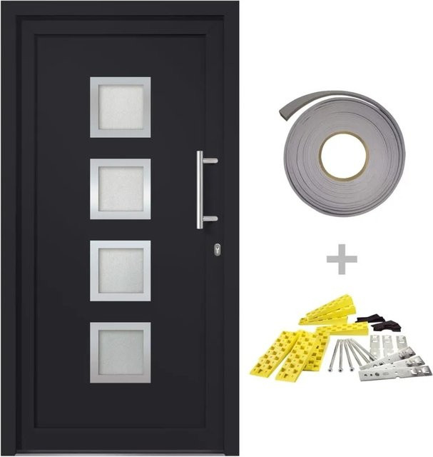 vidaXL Haustür in Anthrazit und Weiß, modern, B/H: 98 x 200 cm - Bild 1