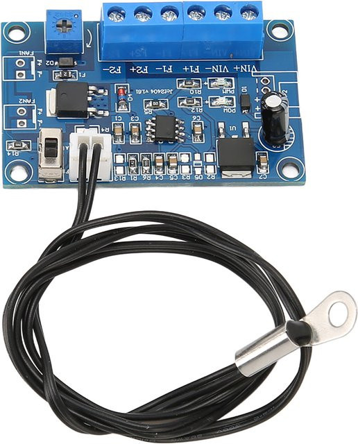 PWM-Lüftergeschwindigkeitsregler für 12 V/24 V mit 19,7 Zoll Kabel, einstellbarer oder fester Modus für 2, 3 oder 4-Draht-PC-Lüfter, Blau - Bild 1