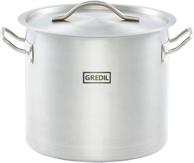 Gredil Suppentopf ECO Serie mit Deckel, Silber, Volumen: 9 l, Durchmesser: 24 cm, Höhe: 20 cm - Bild 1