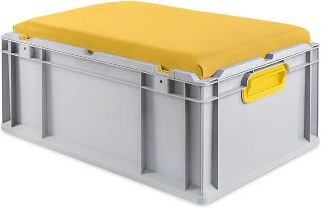PROREGAL Eurobox NextGen Seat Box Gelb, Transportbox aus Kunststoff, H x B x T: 26,5 x 40 x 60 cm, 44 Liter - Bild 1