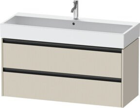 Duravit Waschtischunterschrank Ketho.2 in Tau matt mit 2 Schubladen, wandhängend, B: 118,4 cm, T: 46 cm, H: 54,9 cm - Bild 1
