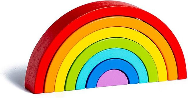 Bogenbrücke Regenbogen Holzbausteine, Stapelspiele, ab 4 Jahren - Bild 1