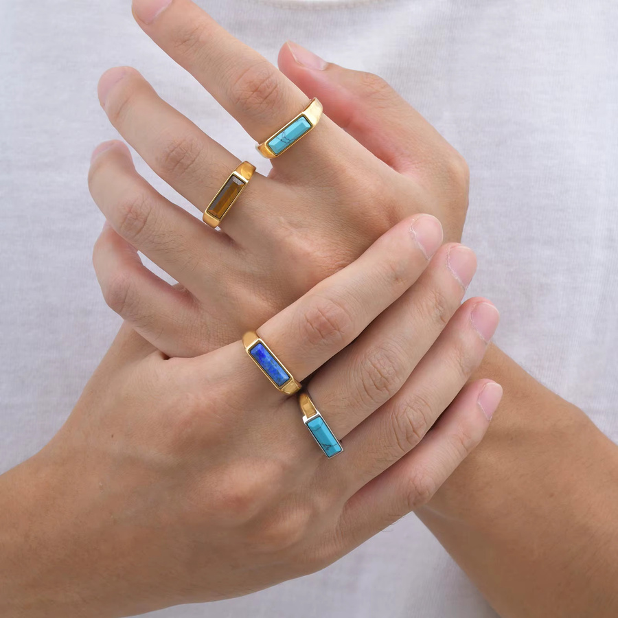 Natursteinring Edelstahl, Unisex - Bild 2