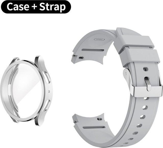 Samsung Schutzhülle + Armband, Kunststoff, Weiß, Galaxy Watch 6 44 mm - Bild 1