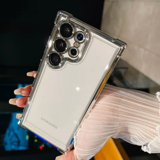 Stoßfeste transparente Luxus-Schutzhülle mit Linsenschutz für Samsung Galaxy S26 S25 S24 S23 S22 Ultra Plus FE A56 A53 A35 in Transparent und Grün - Bild 1