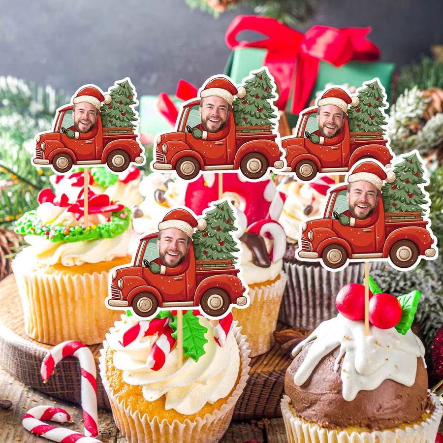 Cyuan Weihnachtsbaum-Dekorationsset mit Auto-Muster und Fotopapier für Banner, Aufkleber und Kuchen-Deko - Bild 5