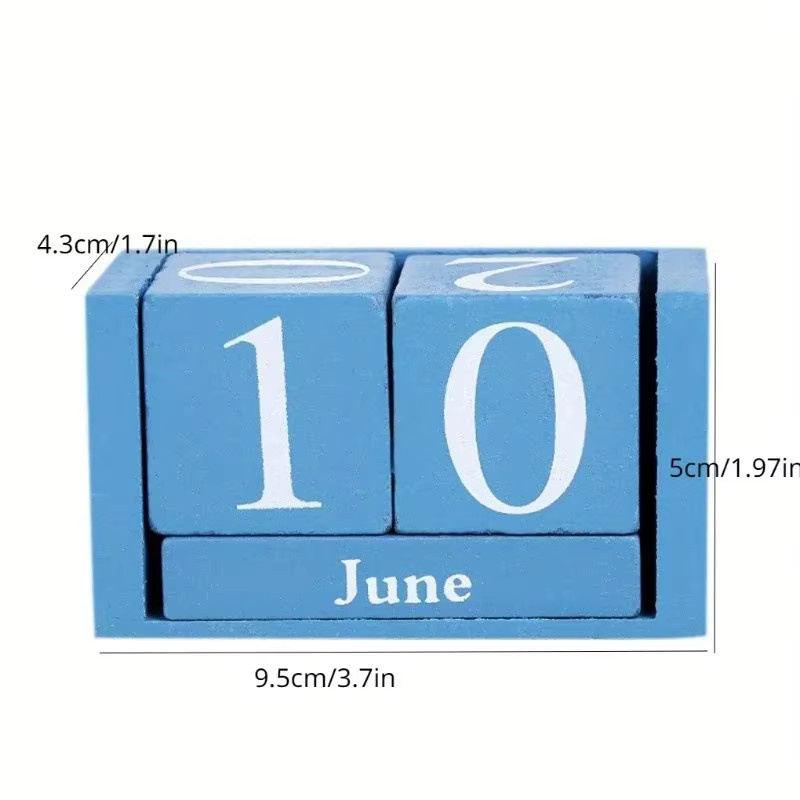 Vintage Holz Kalender Cube in Pink für deinen Schreibtisch als minimalistische Dekoration - Bild 2