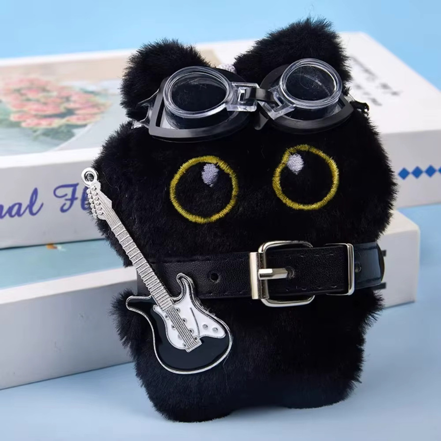 Schlüsselanhänger Katze, schwarz, Rucksack Dekoration - Bild 5