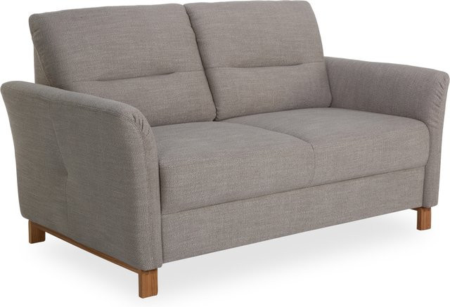 2 Sitzer Sofa MONDO GARDIS NATUR in Grün mit Stoffbezug und Eichenoptik, B/T/H: 161 x 90 x 56 cm - Bild 1