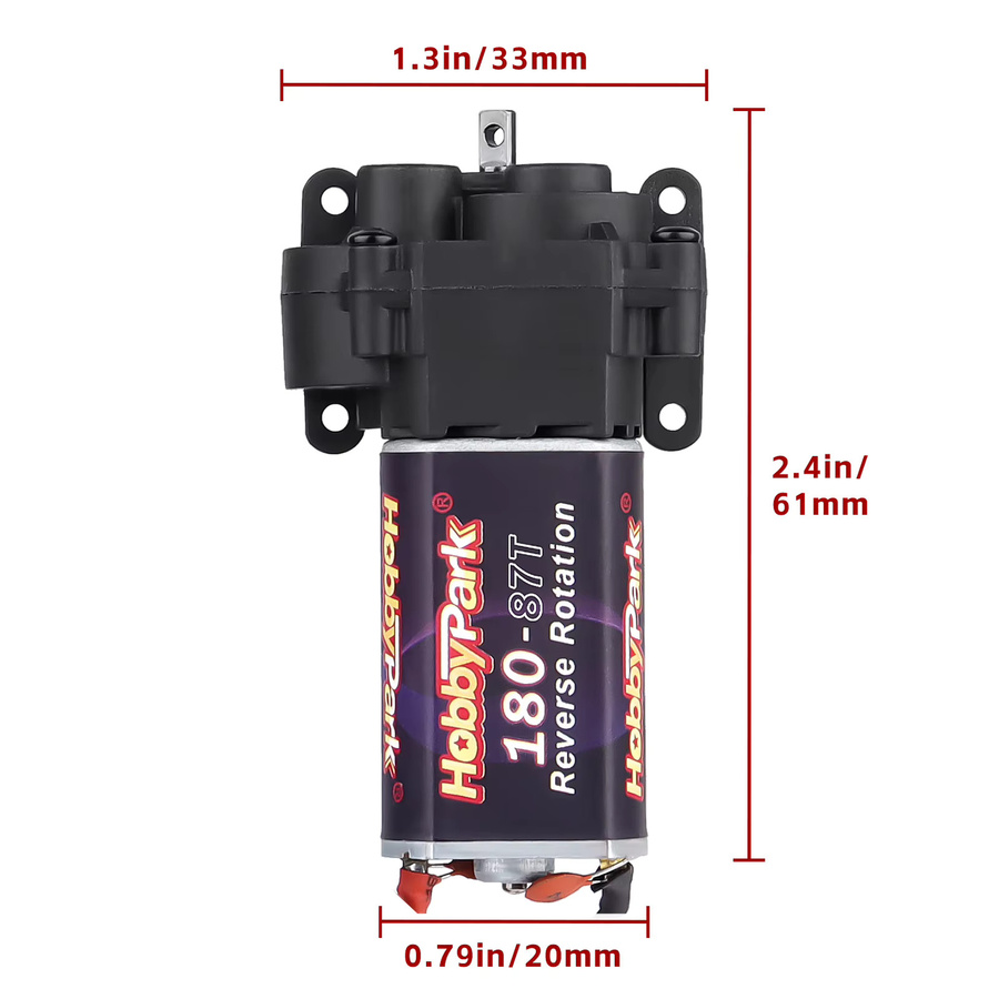 HobbyPark Upgrade 180 Bürstenmotor mit Getriebe, 49,4:1, Edelstahlzahnrad 11T, für Traxxas TRX4M 1/18 - Bild 2