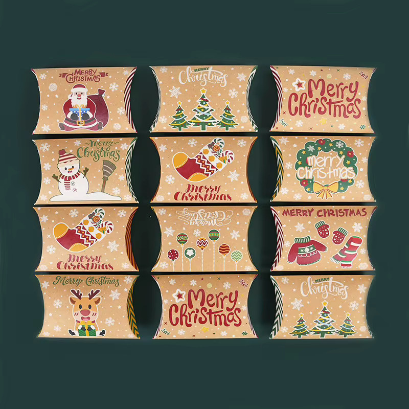 ZQNYCY Weihnachtliche Kissen-Geschenkboxen für Kinder in Herzform, Mehrfarbig, Set aus 10/20/30 Stück aus Papier - Bild 2