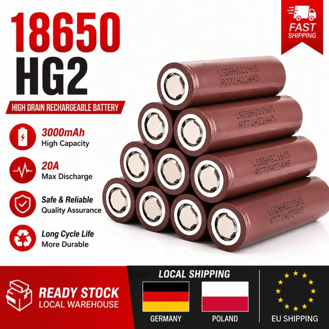 Makita 18650 Li-Ion Akku-Zelle 3.7V 3000mAh 20A mit flachem Anschluss für Elektrowerkzeuge und RC Racing Drones - Bild 1