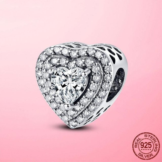 Armreif 925 Silber, Herzen, Perle, Zirkonia, Damen - Bild 1