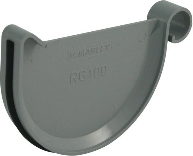 Marley Dachrinnen-Endstück RG 125 Halbrunde Dachrinne in Grau - Bild 1