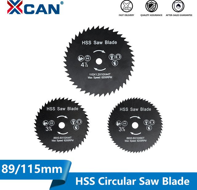 XCAN HSS Kreissäge Klinge für Holz und Kunststoff mit 44T oder 66T Zähnen, Durchmesser: 89 mm oder 115 mm - Bild 1