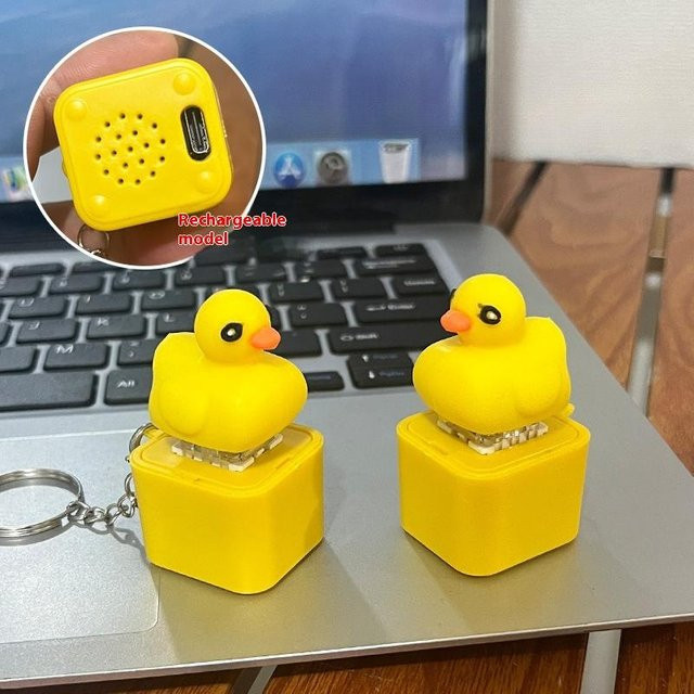 Linyi toy Quakender Frosch Ente Schlüsselanhänger, mit LED-Licht - Bild 1