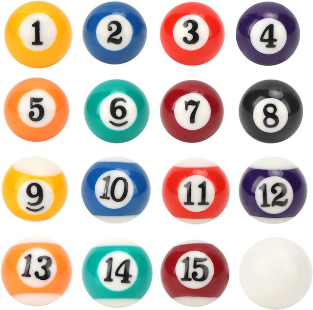 Tooarts Billard Ball Spielzeug Zubehör 16-teiliges Set Bunt / Mehrfarbig - Bild 1