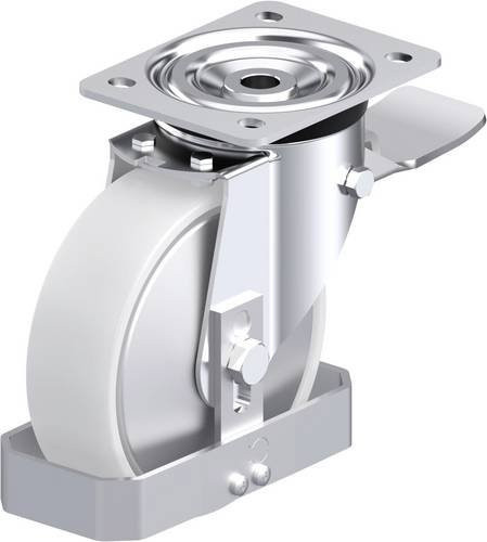 Blickle L-PO 160R-ST-FA-FS Stahlblech-Lenkrolle in Weiß mit 160 mm Rad-Durchmesser und 400 kg Tragfähigkeit - Bild 1