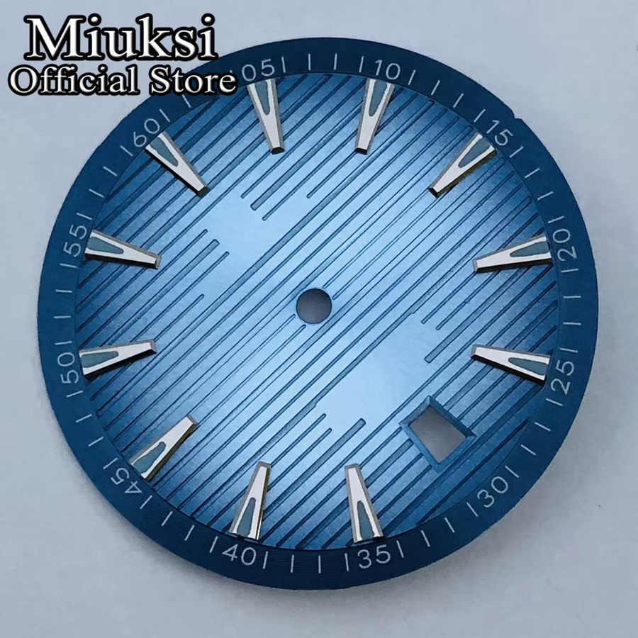 Miuksi Armbanduhr, schwarz-blau-weißes Zifferblatt, NH35-Uhrwerk, 33,3 mm, Unisex - Bild 3