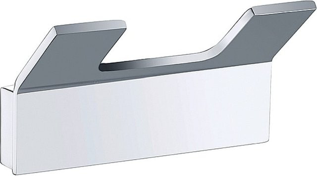 Brillantbad BOLO Doppelkleiderhaken aus Messing in Chrom poliert, B/H/T: 8,3 x 4,6 x 3,3 cm - Bild 1
