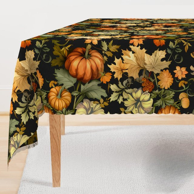 JINGYUE Pet Rechteckige Tischdecke mit Herbst Ernte Kürbis Motiv, Wasserdicht und Wiederverwendbar, Mehrfarbig, B: 100 cm, L: 160 cm - Bild 1