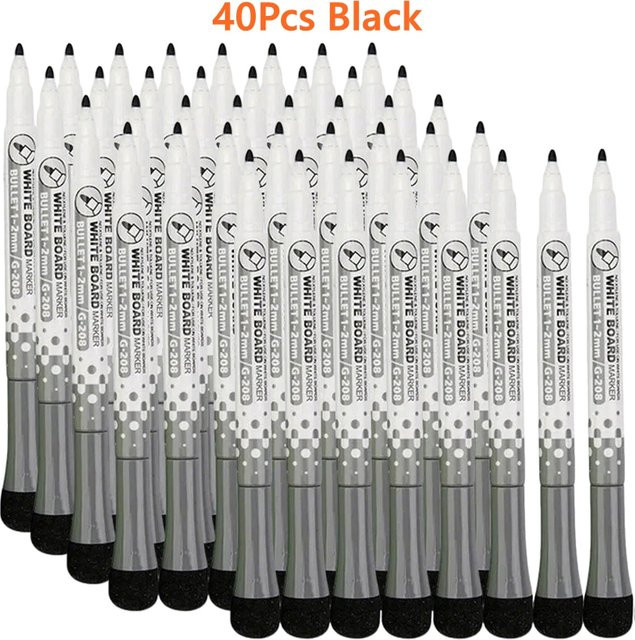 Magnetische schwarze Whiteboard Marker mit Radierkappe für trockene Abwischbarkeit - Bild 1