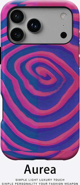 Aurea Case Matte Bumper MagSafe Schutzhülle für iPhone 13 bis 17 Pro Max in Pink Blau Wirbel-Design - Bild 1