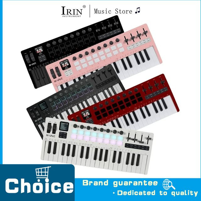 M-VAVE SMK-37 Pro MIDI-Controller Tragbares Digital-Keyboard mit 16 RGB-Pads und 8 Drehreglern in Schwarz - Bild 1
