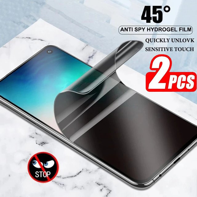 2er-Pack Motorola Privatsphäre Hydrogel Displayschutz Anti-Spy Screen Protector für E13 E14 E15 G04 G04s G05 G06 G13 G14 G23 G15 G24 G56 G100 Pro, Transparent - Bild 1