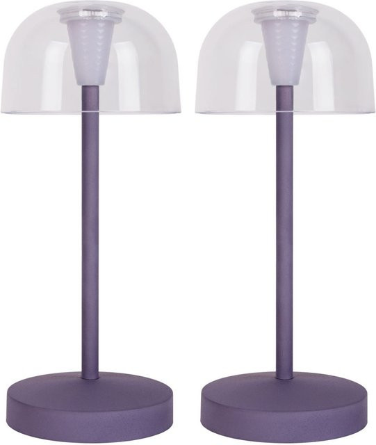 Näve GOMBA Akku-Tischleuchte 2er Set, violett, Höhe: 18,5 cm - Bild 1