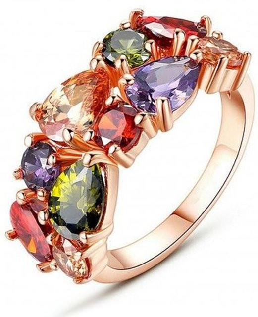 Huitan Fancy Bright Fingerring, Zirkonia, Roségold, Damen - Bild 1