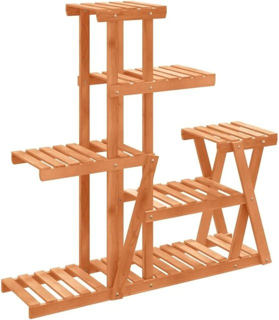 vidaXL Blumenständer aus Massivholz Tanne in Braun im Retro-Design B/T/H: 95 x 25 x 96 cm - Bild 1