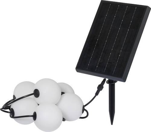 Sygonix SY-6662320 Solar-Lichterkette mit LED-Kugeln in Weiß und Schwarz, 2.4W, IP67 wasserfest mit Timer - Bild 1