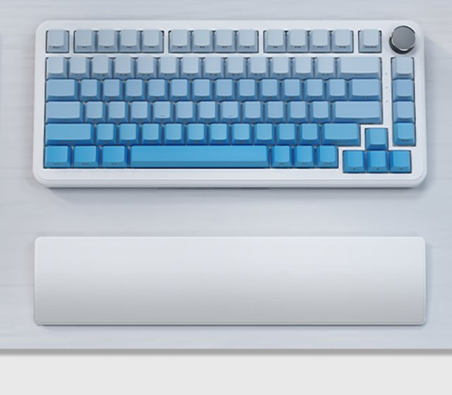 Ergonomische 81-Tasten Gaming-Tastatur mit weicher Memory-Schaum-Handgelenkauflage in Schwarz-Blau - Bild 1