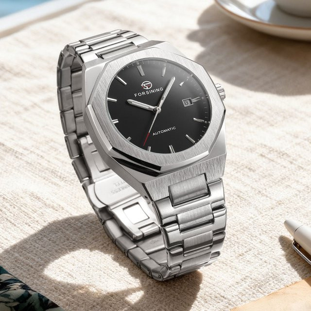 FORSINING Armbanduhr Automatik, Edelstahl, Schwarz, Herren - Bild 1