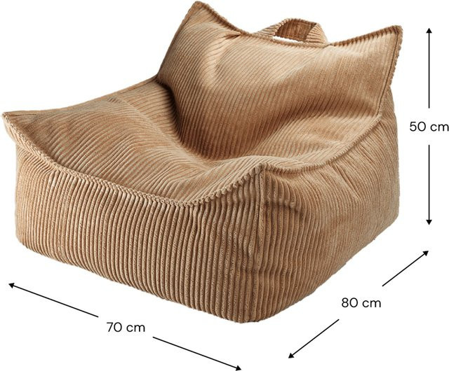 Wigiwama Sitzsack aus Cord in Braun mit abnehmbarem, waschbarem Bezug und Tragegriff - Bild 1