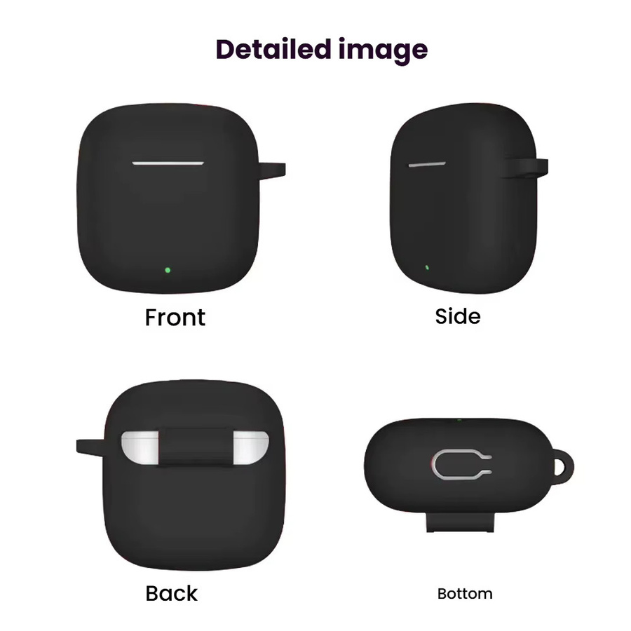 Silikon Schutzhülle für Huawei FreeBuds SE 2 mit Reiniger-Kit und Lanyard, Schwarz, 3er-Set - Bild 3