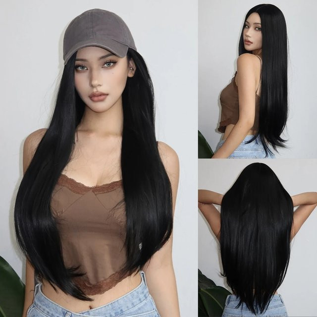 HAIRCUBE Perücke, schwarz, lang, gerade, synthetisch, Damen - Bild 1