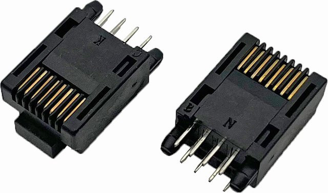 10 Stück Coorle RJ45-Stecker mit langem Gehäuse, modularer Ethernet LAN DIP-Stecker, schwarz, Länge: 15,5 mm - Bild 1