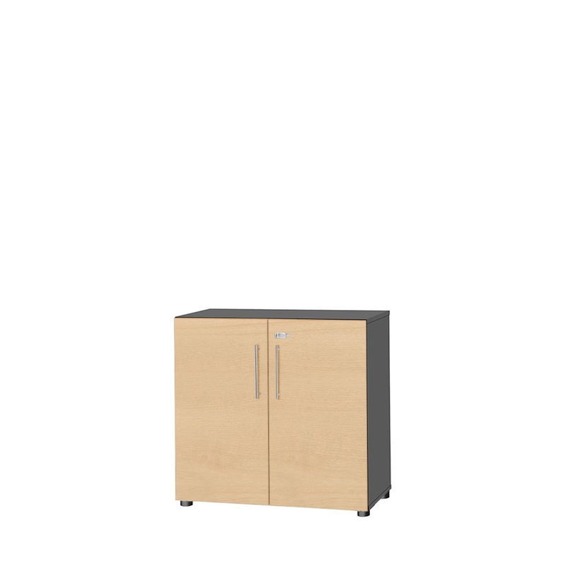 Schäfer Shop Select Schrank Start Off mit 2 Türen, abschließbar, Graphit/Ahorn, B/T/H: 80 x 42 x 78,8 cm - Bild 2