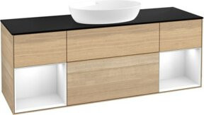 V&B Waschtischunterschrank Finion mit Wandbeleuchtung, Farbe Braun, Eiche lackiert, Breite: 160 cm, Höhe: 50,1 cm, Tiefe: 50,1 cm - Bild 1